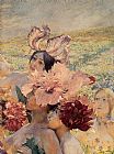 Georges Antoine Rochegrosse The Knight of the Flowers [detail right] painting